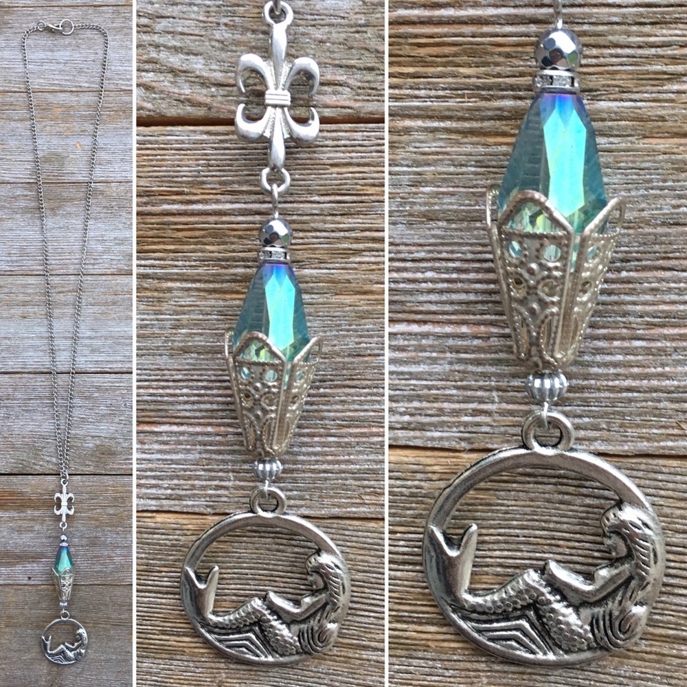 Silver mermaid necklace